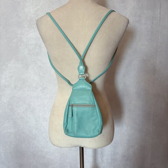 ILI New York & Toronto Leather Mini Backpack Light Green Small main image 8